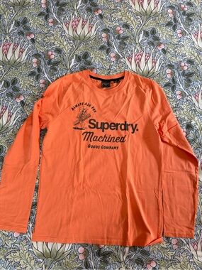 Superdry Orange Long-Sleeve Logo Tee